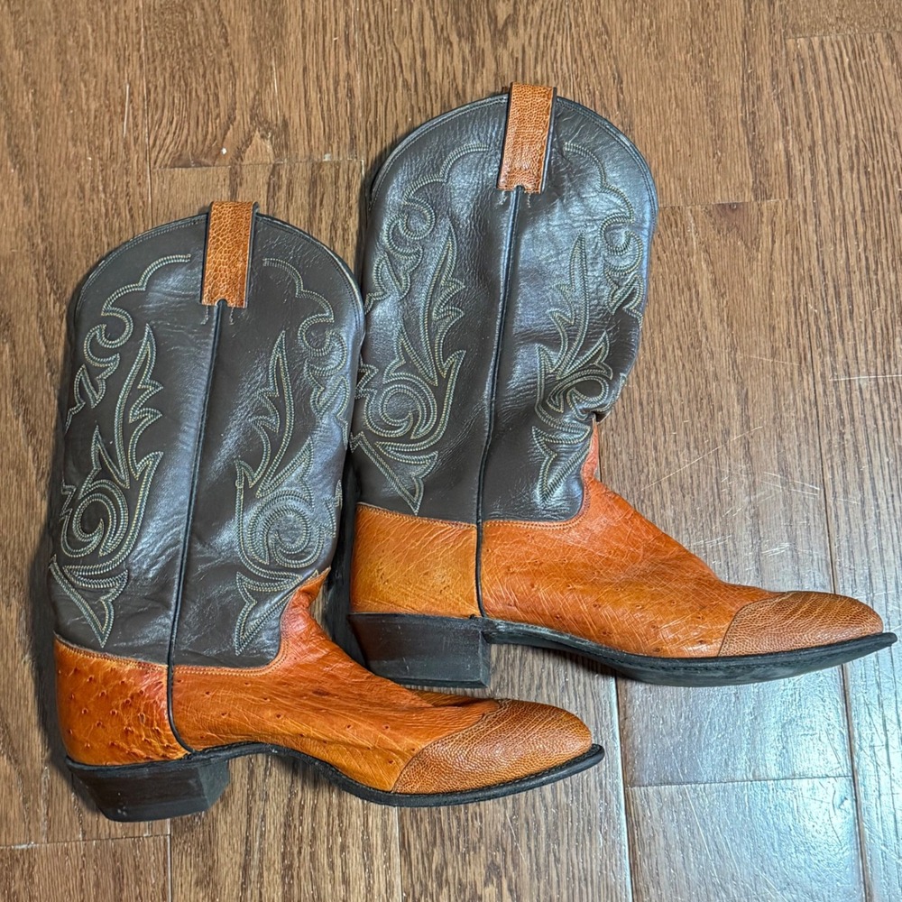 Vanilla Star Vintage Western Cowboy Boots Womens 9 Brown Tan Leather Pointed Toe - Picture 2 of 7